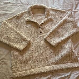 Aerie Button Up Sherpa Sweater Pullover